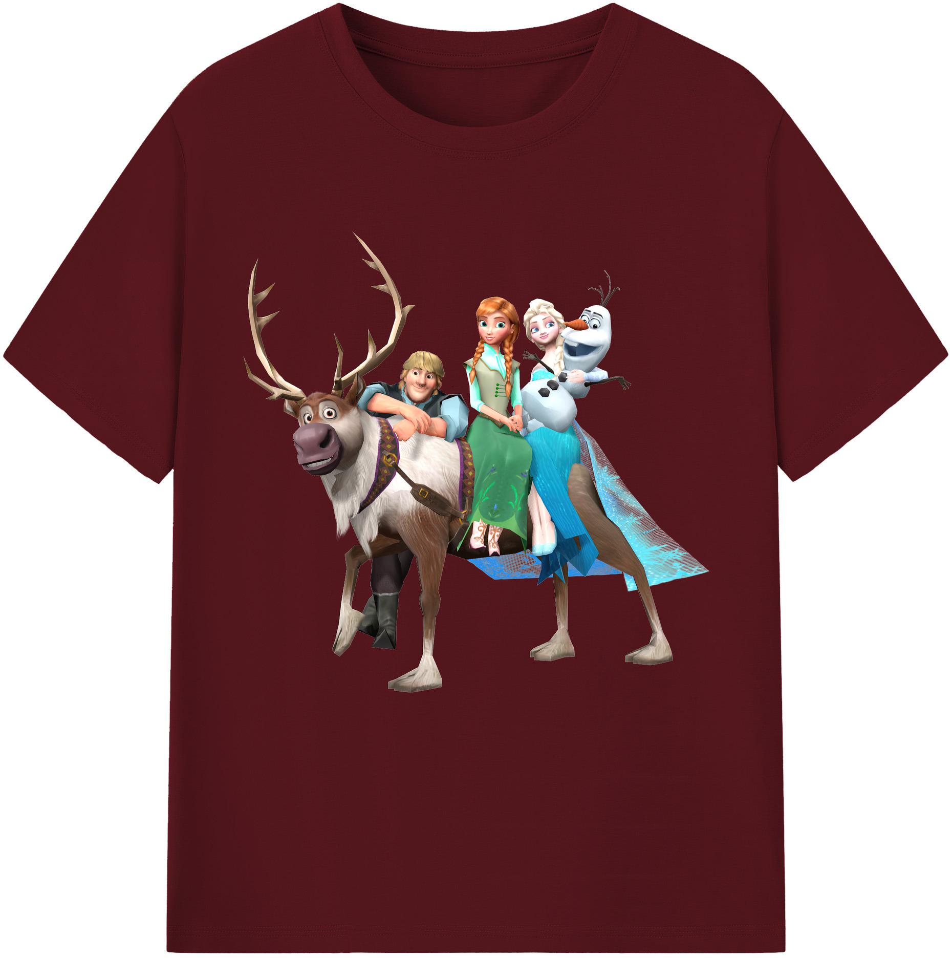 （画像用） アナと雪の女王 アンナ エルサ Frozen Anna Elsa 綿100％半袖Tシャツ（フロントプリント）